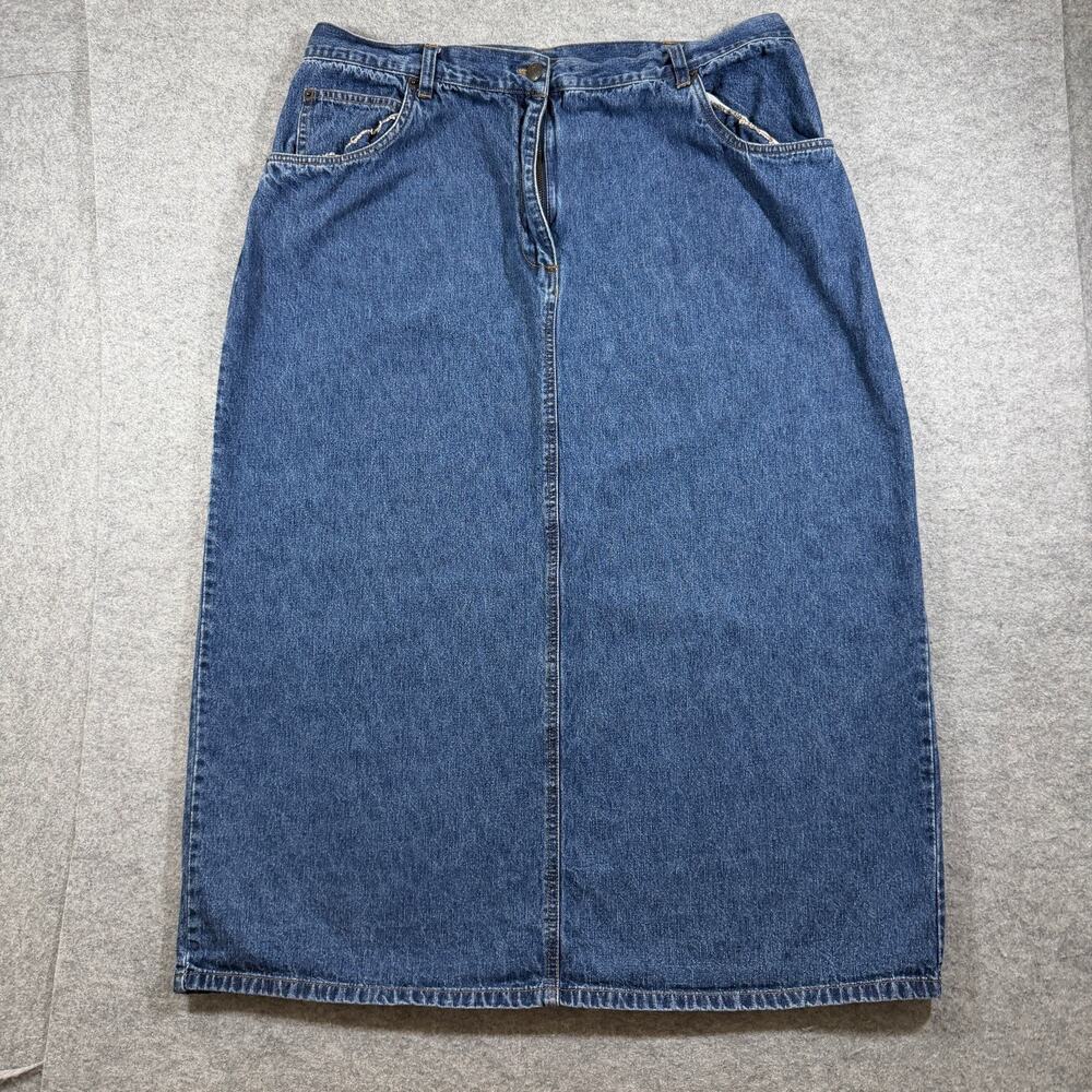 Vintage Bill Blass Jeans Denim Skirt Womens 20W Blue A-Line Five Pocket Casual